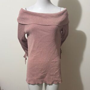 Chic Mauve Off-Shoulder Sweater